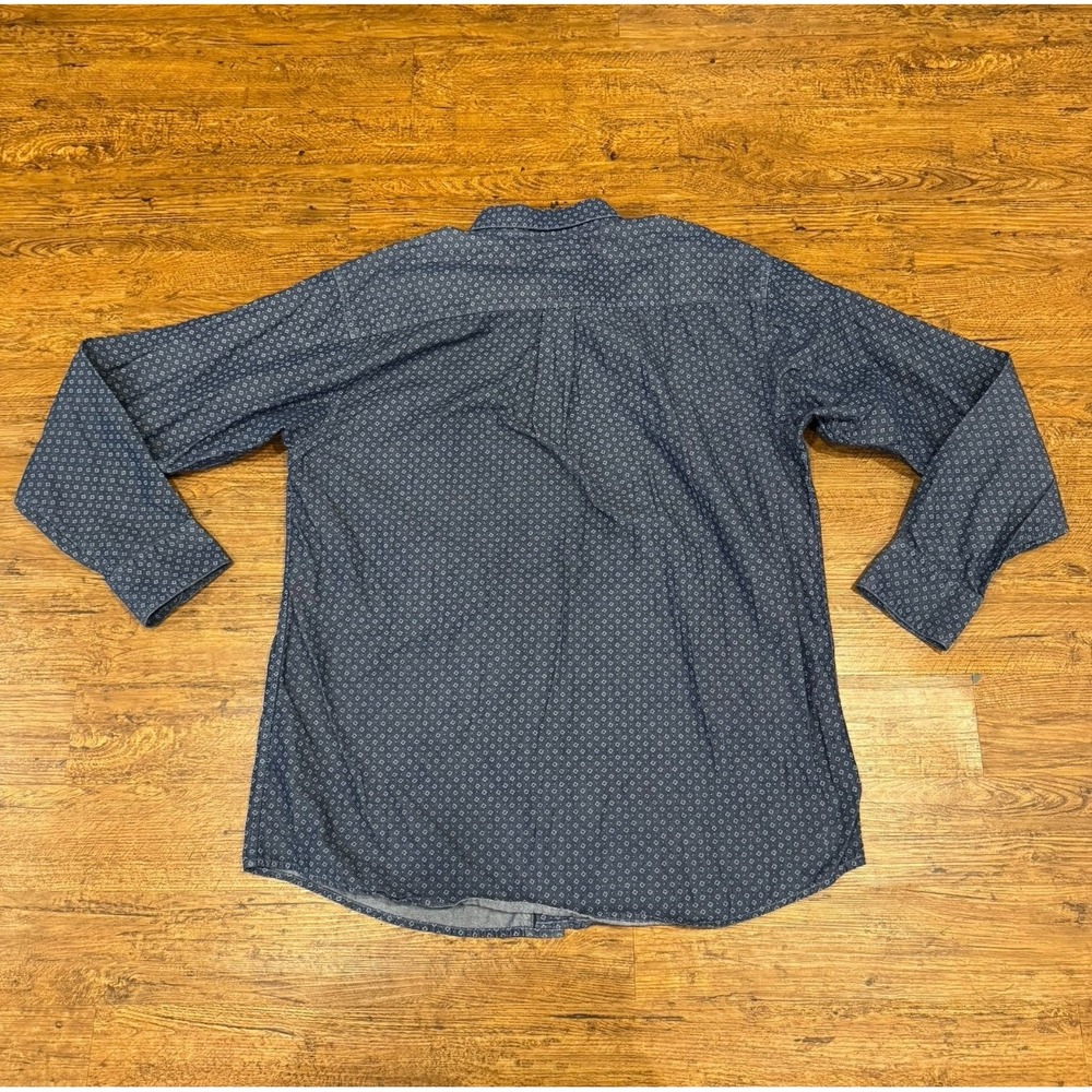 Ariat Blue Geometric Western Cowboy Ranch Long Sleeve Button‎ Down Shirt Men's L - Picture 3 of 10